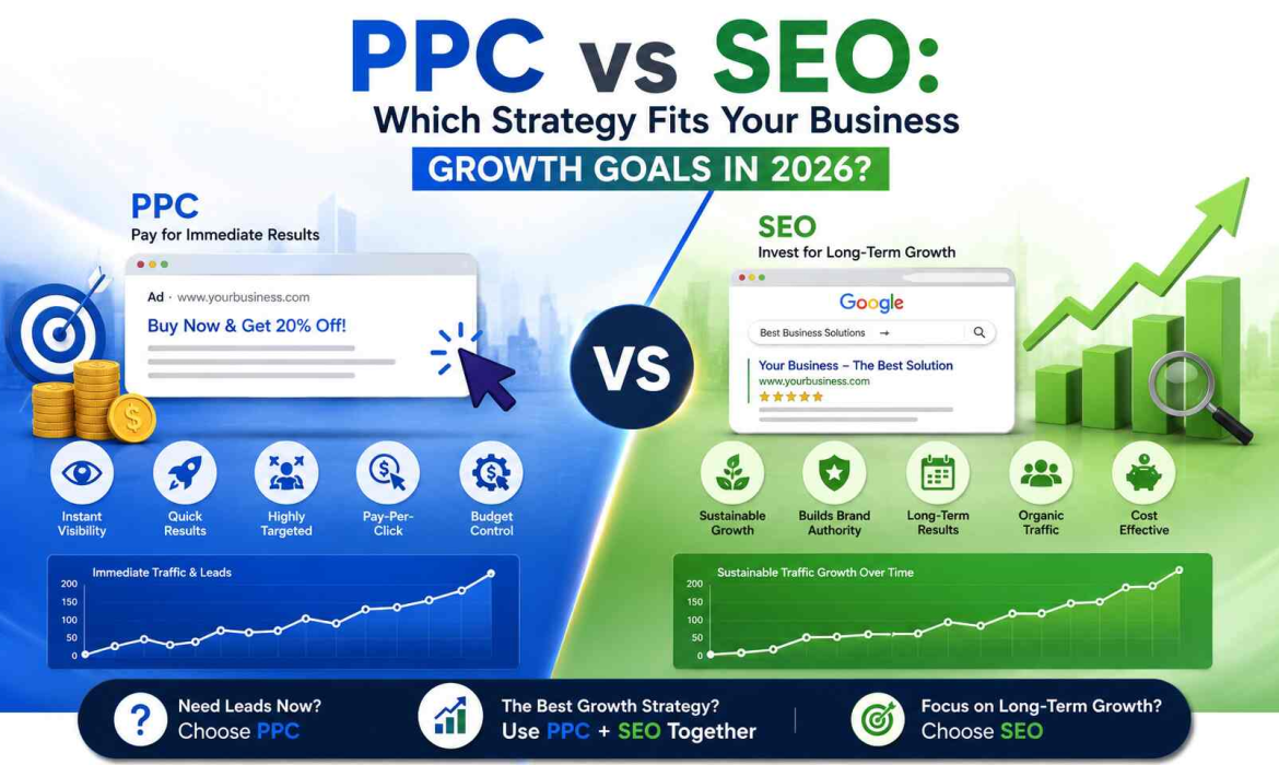 PPC vs SEO comparison for business growth strategies in 2026