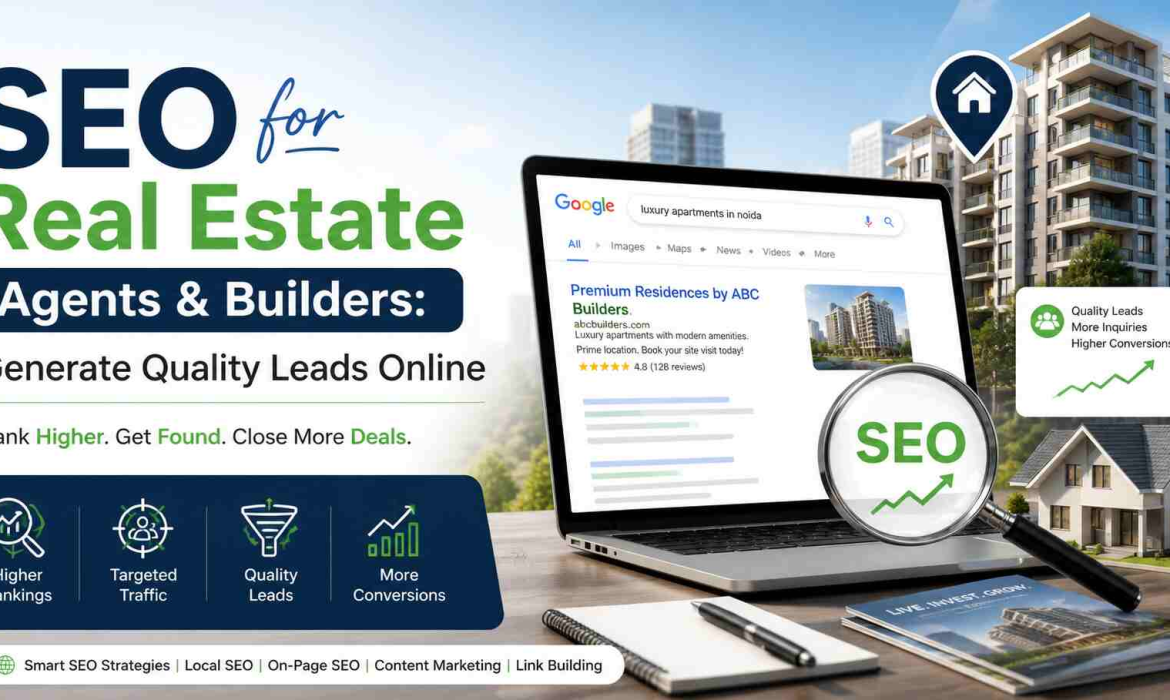 SEO for real estate agents and builders to generate quality leads online through higher search rankings and targeted traffic.